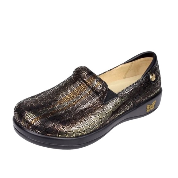 ALEGRIA Keli Fancy Giraffe Gold / Black Clogs Size 39 NEW WITHOUT BOX - Picture 3 of 12